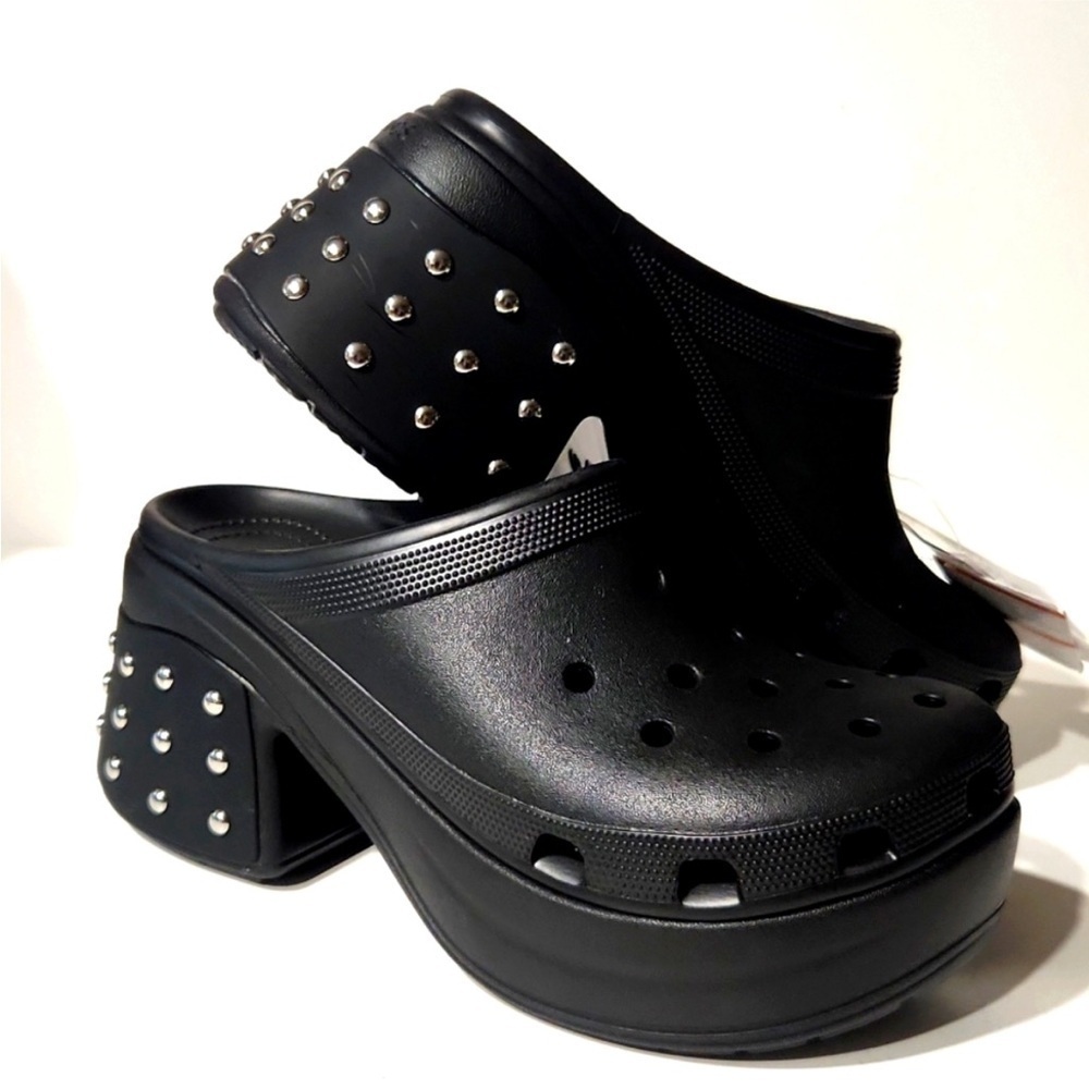 NWT Crocs Siren Studded Clog Heel Black Women's Size 13 Men’s Sz 11 - Picture 5 of 15